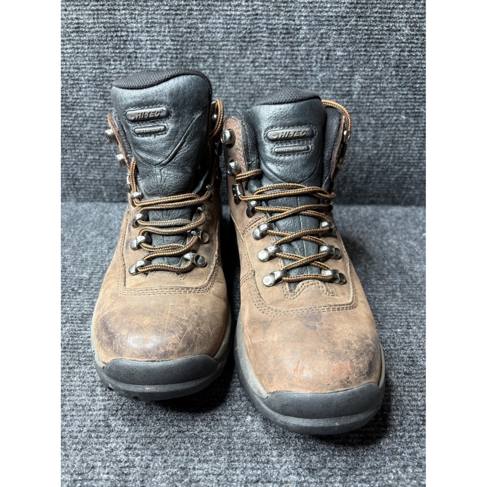 Hi-Tec Altitude Waterproof Hiking Boots Mens Brown Leather Mid-Top 4797W